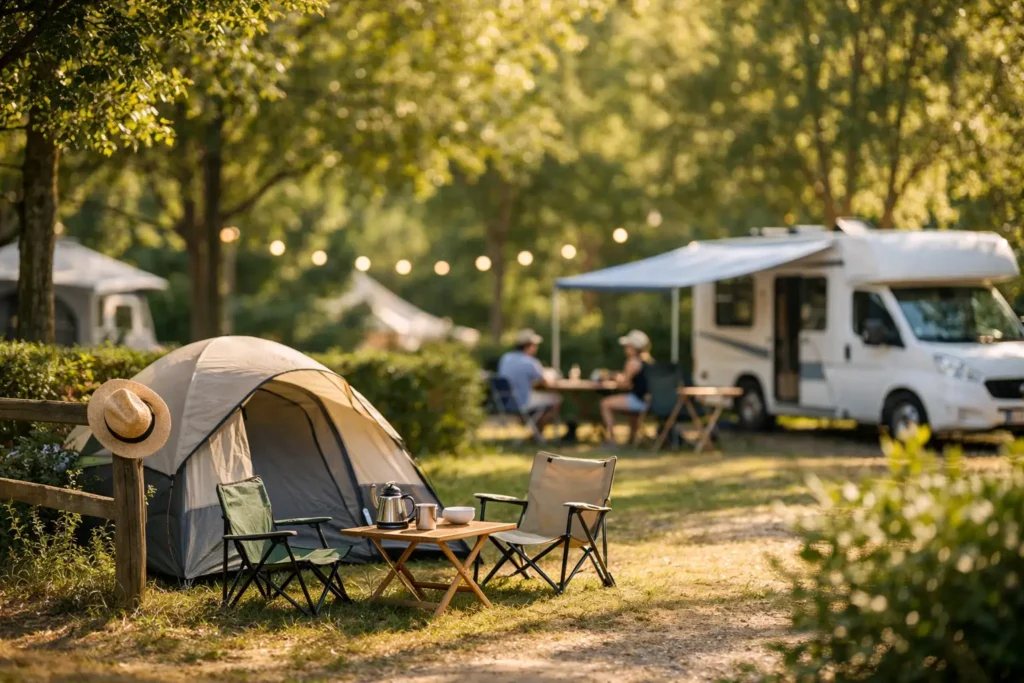 Parcelas de camping pequeñas y tranquilas
