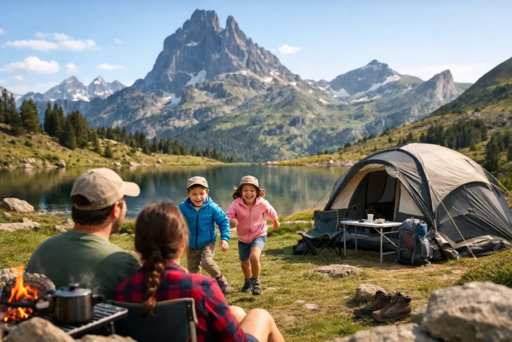 Viaje familiar al Pirineo en camping con niños